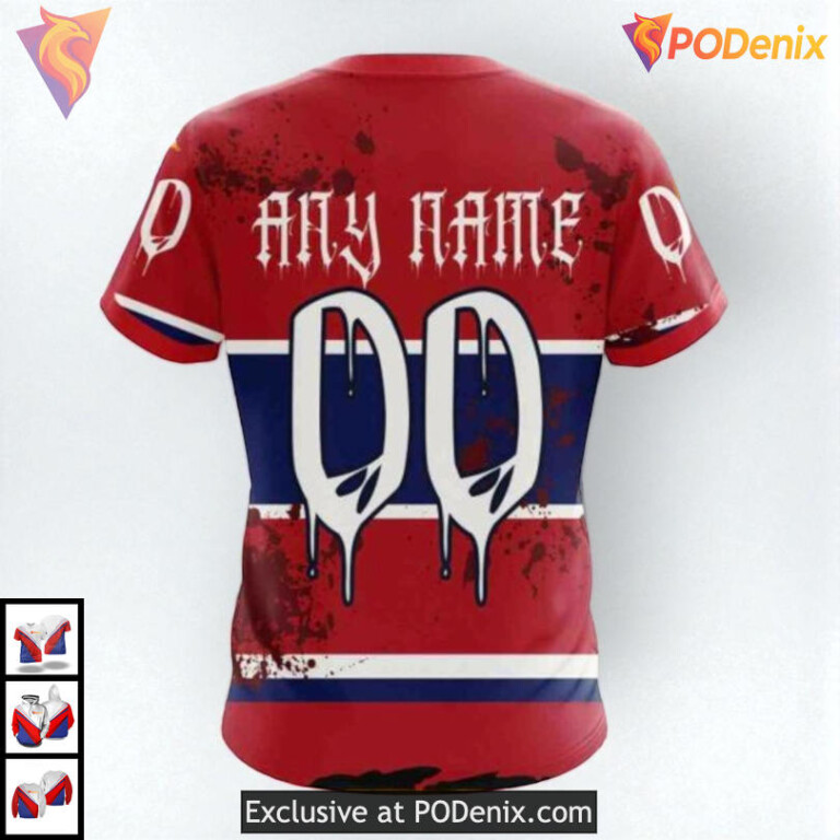 Halloween Ribs Costume Jersey NHL Vintage Montreal Canadiens Hoodie 3D - 3