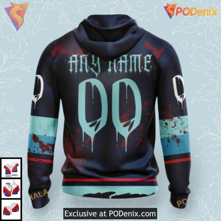 Halloween Ribs Costume Style NHL Retro Seattle Kraken Hoodie 3D - 1