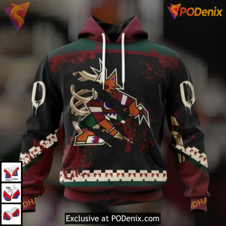 Halloween Ribs Jersey Costume Arizona Coyotes Youth Hoodie Custom Edition