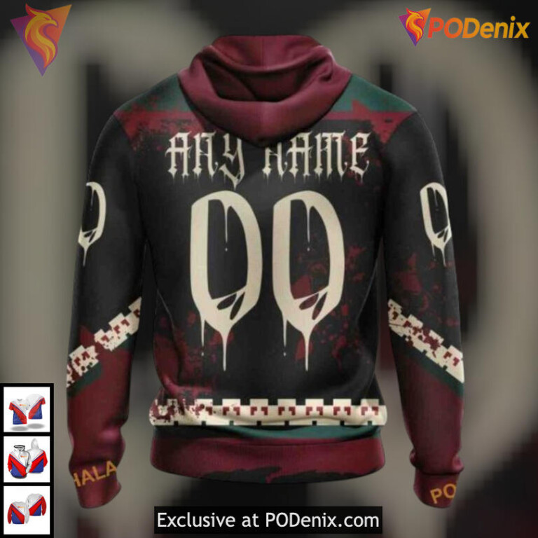Halloween Ribs Jersey Costume Arizona Coyotes Youth Hoodie Custom Edition - 1