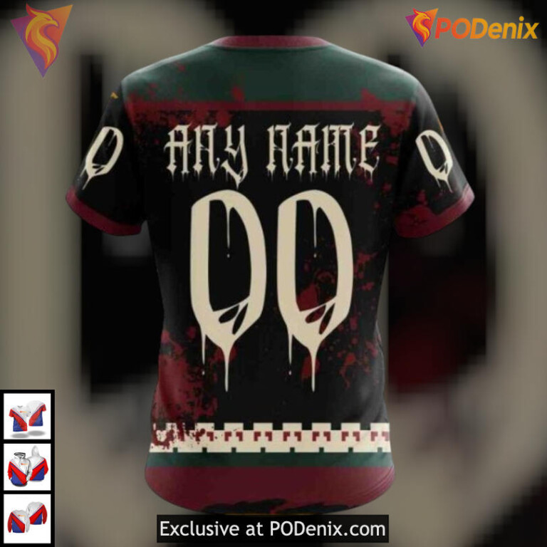 Halloween Ribs Jersey Costume Arizona Coyotes Youth Hoodie Custom Edition - 3