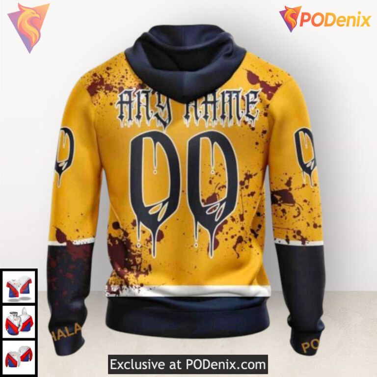 Halloween Ribs Jersey Costume Custom Number Nashville Predators Hoodie Fan Edition - 1
