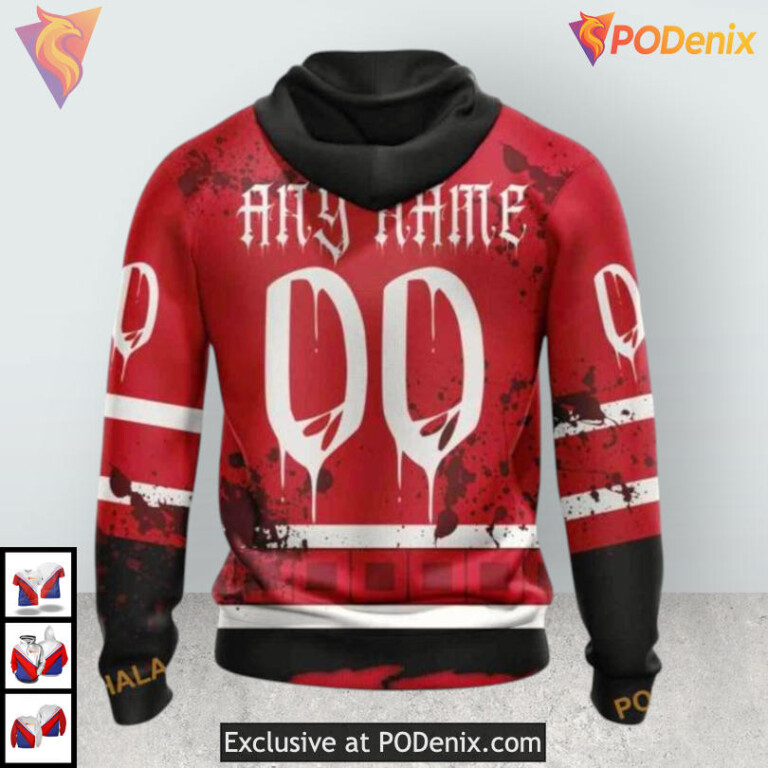 Halloween Ribs Jersey Costume Vintage Carolina Hurricanes Hoodie Custom 3D - 1