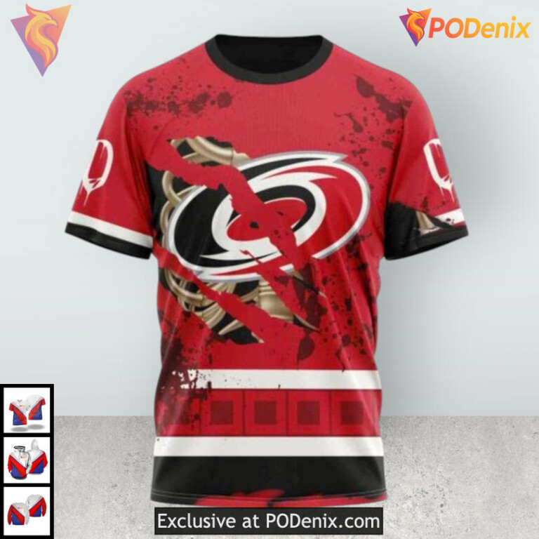 Halloween Ribs Jersey Costume Vintage Carolina Hurricanes Hoodie Custom 3D - 2