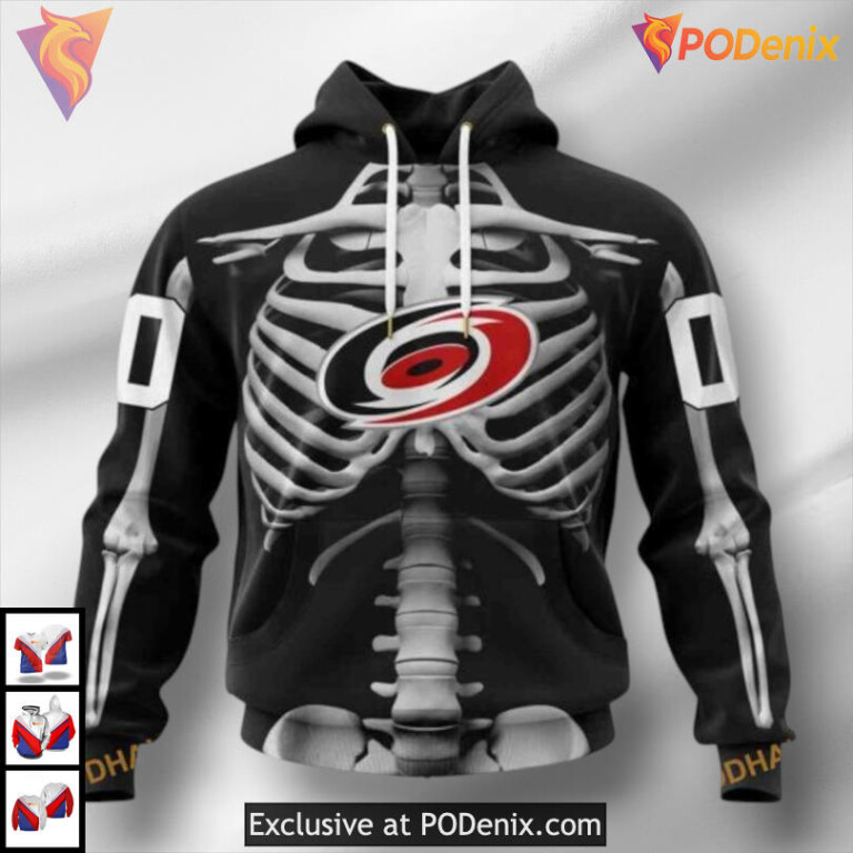 Halloween Skeleton Costume Carolina Hurricanes 3D Hoodie Custom Edition