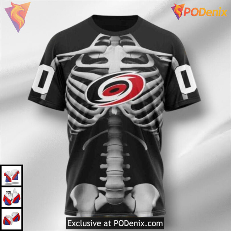 Halloween Skeleton Costume Carolina Hurricanes 3D Hoodie Custom Edition - 2