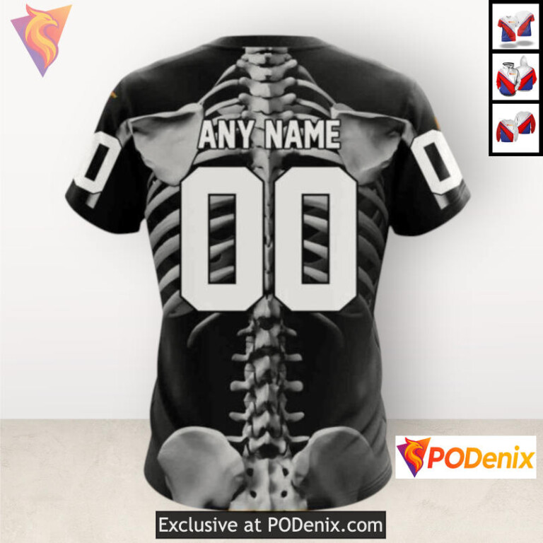 Halloween Skeleton Costume Colorado Avalanche Zip Up Hoodie Custom 3D - 3