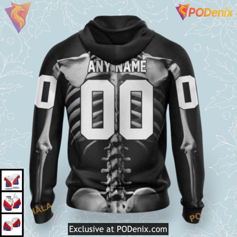 Halloween Skeleton Costume Concept NHL Seattle Kraken Unisex Hoodie 3D - 1