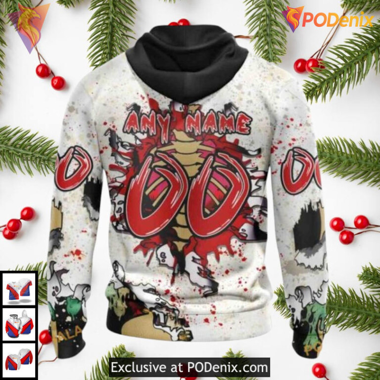 Halloween Zombie Costume Edition NHL Ottawa Senators Graphic Hoodie 3D - 1