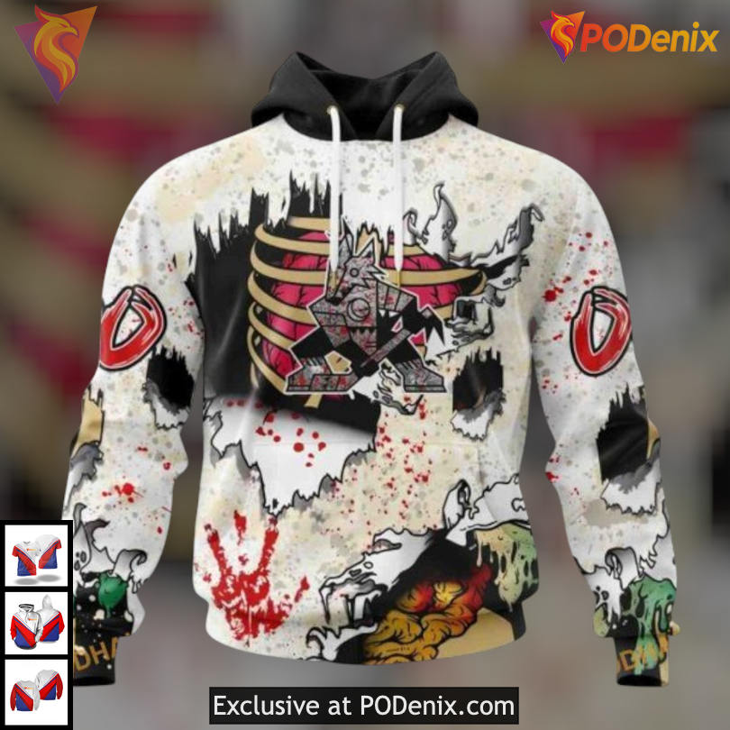 Halloween Zombie Costume Edition Vintage Arizona Coyotes Hoodie 3D Apparel Halloween Zombie Costume Edition Vintage Arizona Coyotes Hoodie 3D Apparel