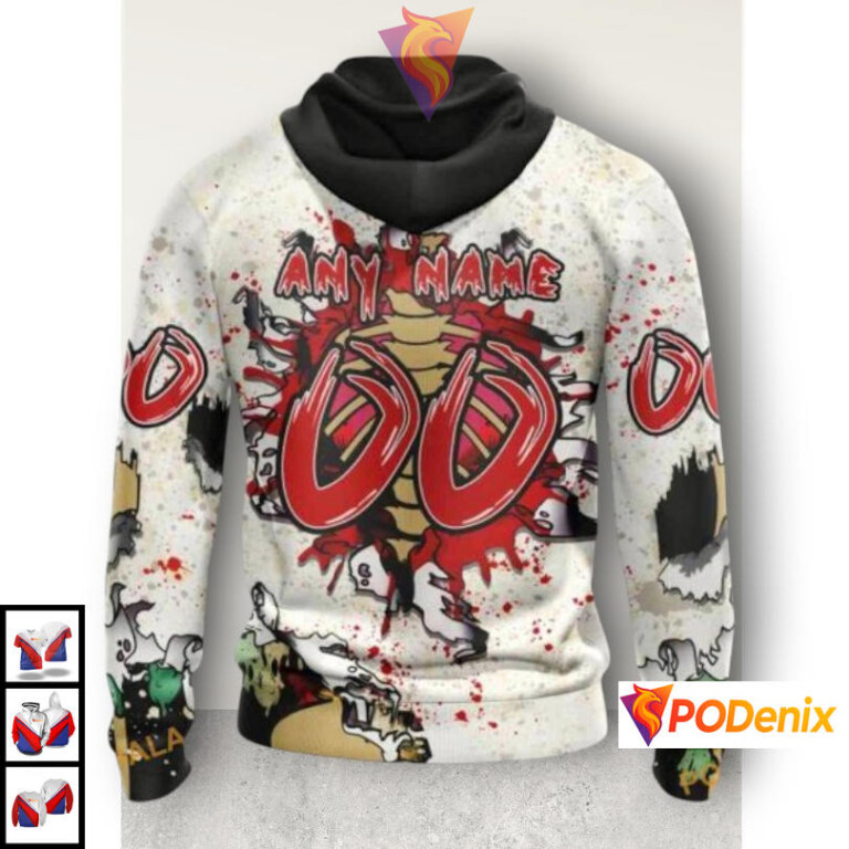 Halloween Zombie Costume Theme NHL Custom Number Pittsburgh Penguins Hoodie 3D - 1