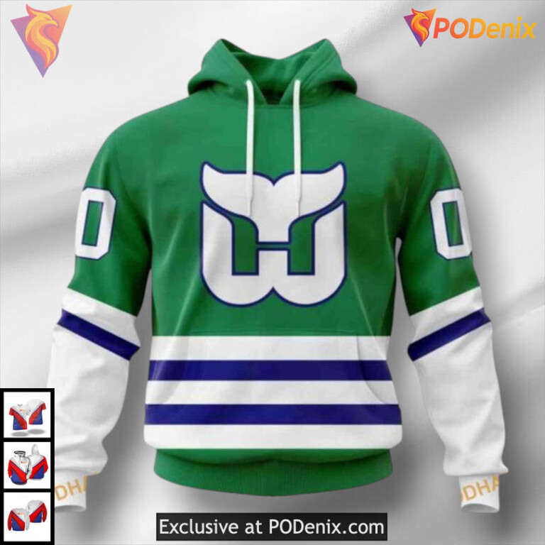 Hartford Whalers 2025 Kits Tribute Carolina Hurricanes 3D Hoodie Custom Edition