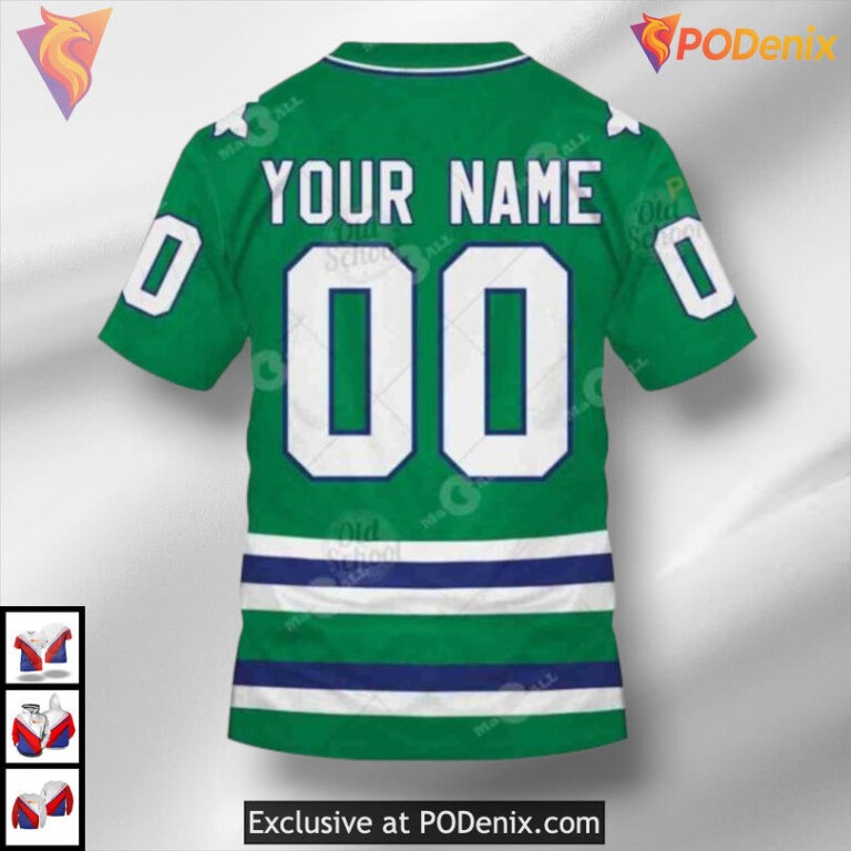 Hartford Whalers Vintage Green Carolina Hurricanes Hoodie 3D NHL Sweatshirt - 3