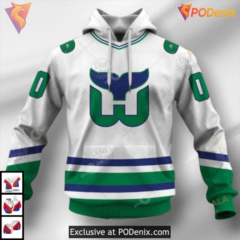 Hartford Whalers Vintage Throwback Carolina Hurricanes All Over Print Hoodie 3D
