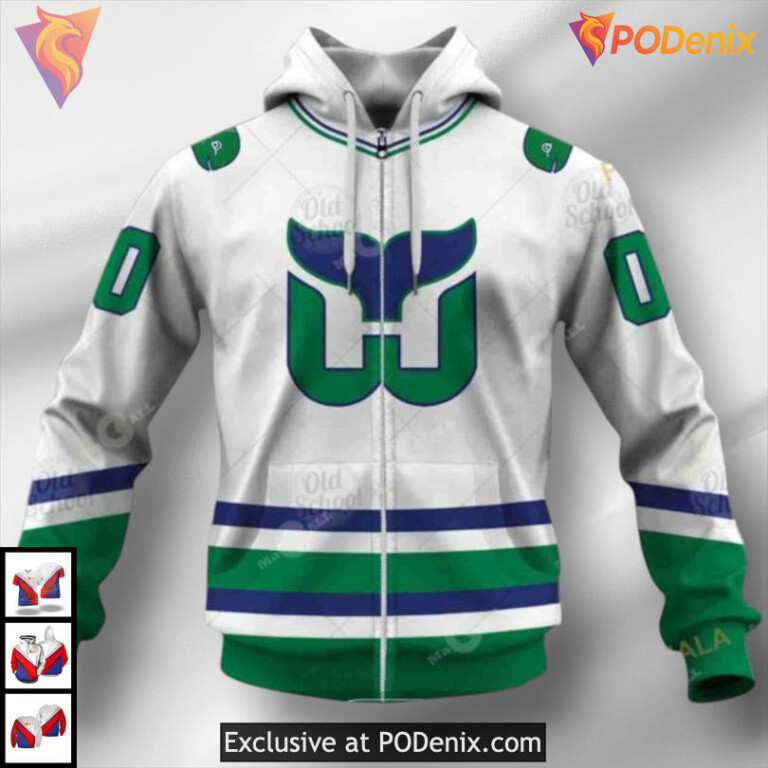 Hartford Whalers Vintage Throwback Carolina Hurricanes All Over Print Hoodie 3D - 3