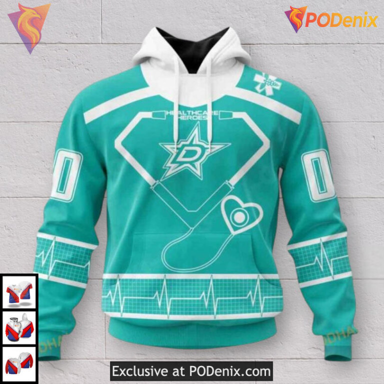 Healthcare Heroes Appreciation Custom Name Dallas Stars Hoodie 3D Edition