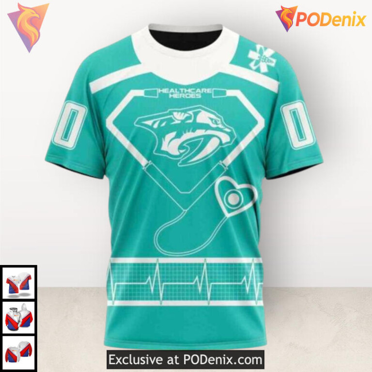 Healthcare Heroes Appreciation Custom Name Nashville Predators Hoodie Unique Style - 2