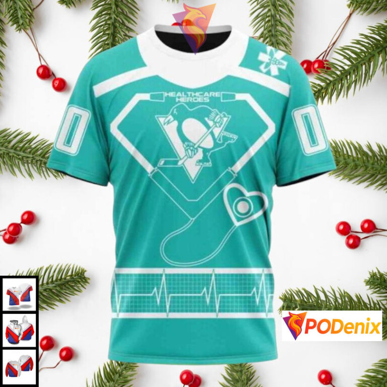 Healthcare Heroes Appreciation Custom Vintage Pittsburgh Penguins Hoodie NHL 3D - 2