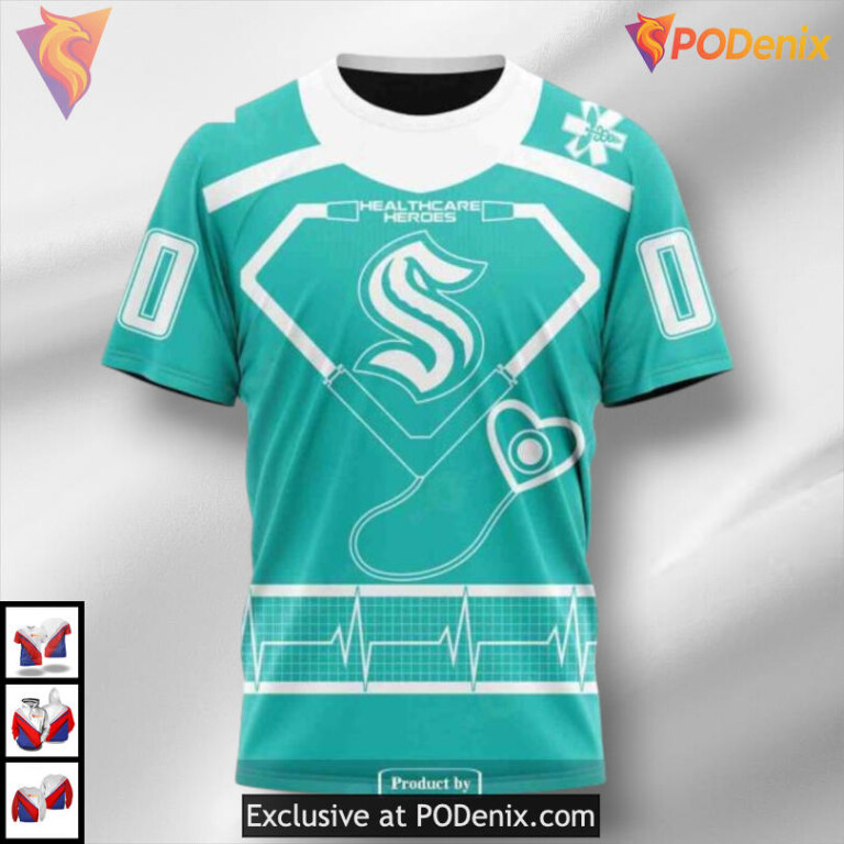 Healthcare Heroes Appreciation Edition Custom Seattle Kraken Graphic Hoodie 3D - 2