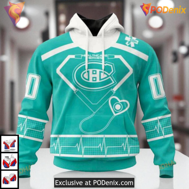 Healthcare Heroes Appreciation NHL Custom Name Montreal Canadiens Hoodie 3D