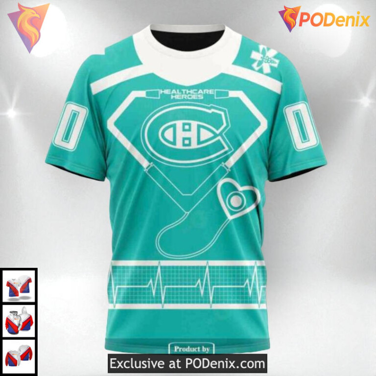 Healthcare Heroes Appreciation NHL Custom Name Montreal Canadiens Hoodie 3D - 2