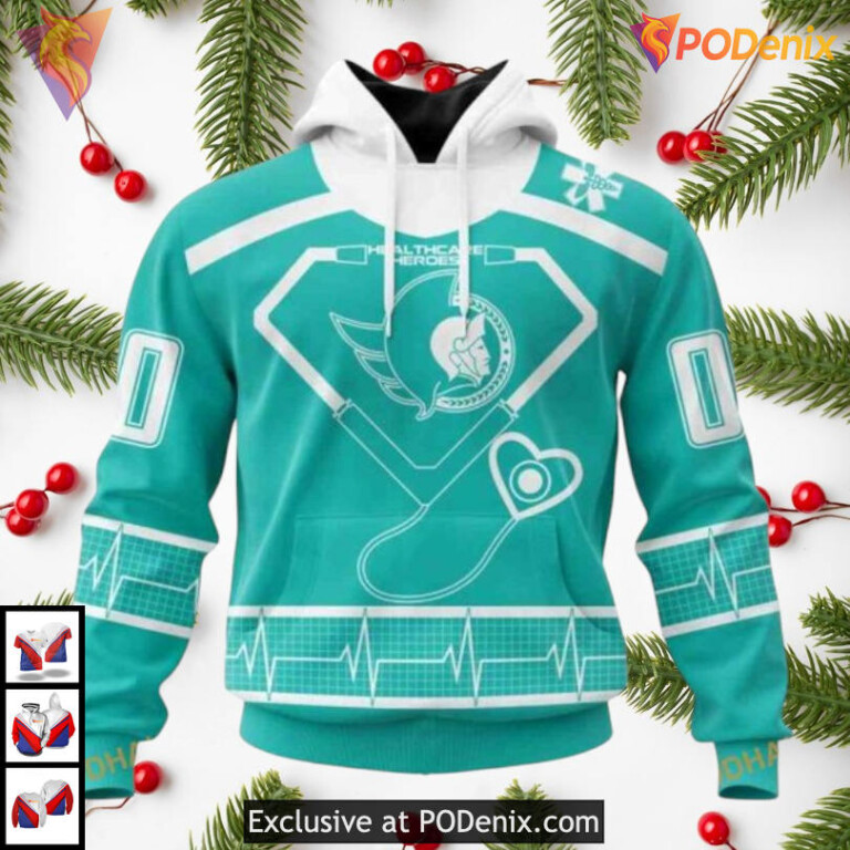 Healthcare Heroes Appreciation NHL Custom Number Ottawa Senators Hoodie 3D