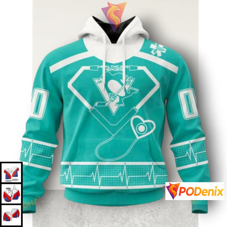 Healthcare Heroes Appreciation Theme Pittsburgh Penguins Full Print Hoodie NHL 3D