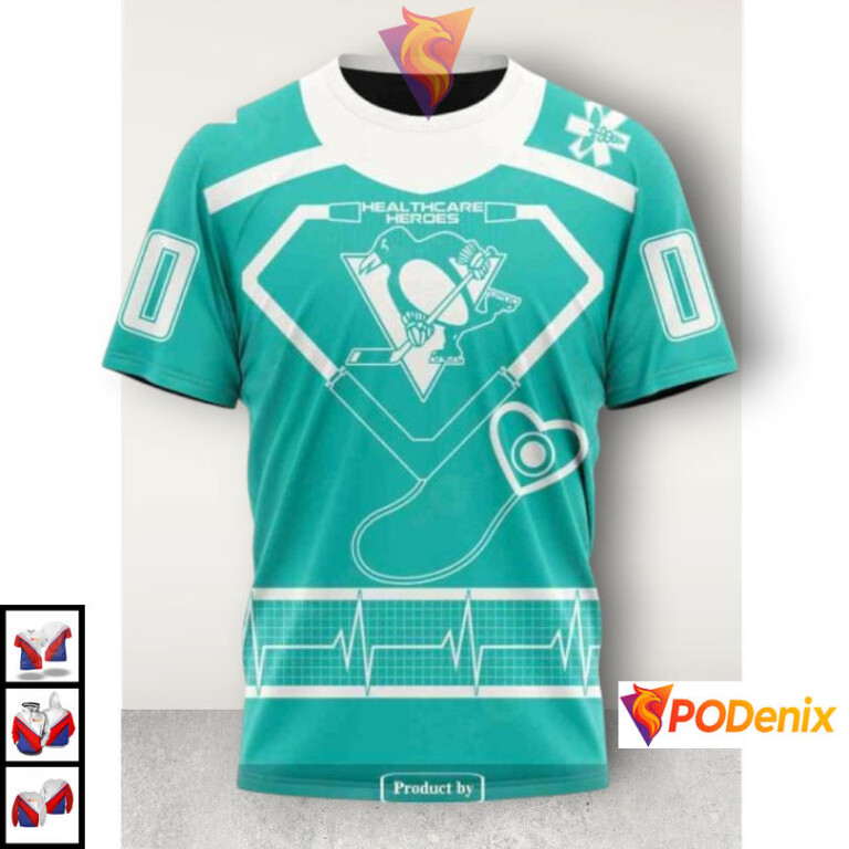 Healthcare Heroes Appreciation Theme Pittsburgh Penguins Full Print Hoodie NHL 3D - 2