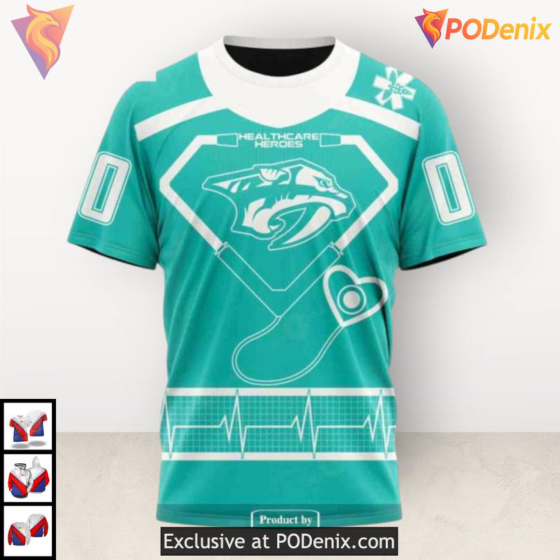 Healthcare Heroes Honoring Edition Custom Name Nashville Predators Hoodie 3D Healthcare Heroes Honoring Edition Custom Name Nashville Predators Hoodie 3D
