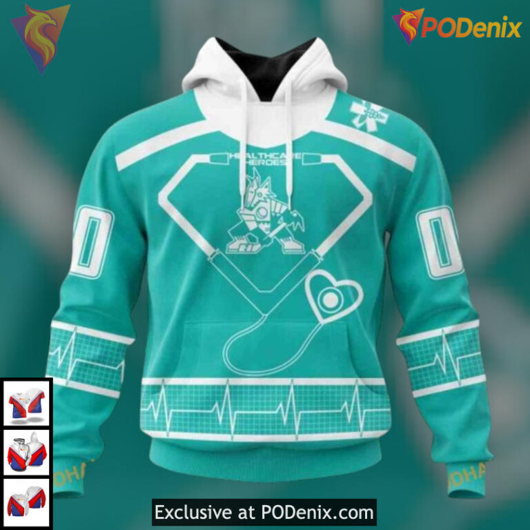Healthcare Heroes Honoring Tribute Retro Arizona Coyotes Hoodie Custom Gear