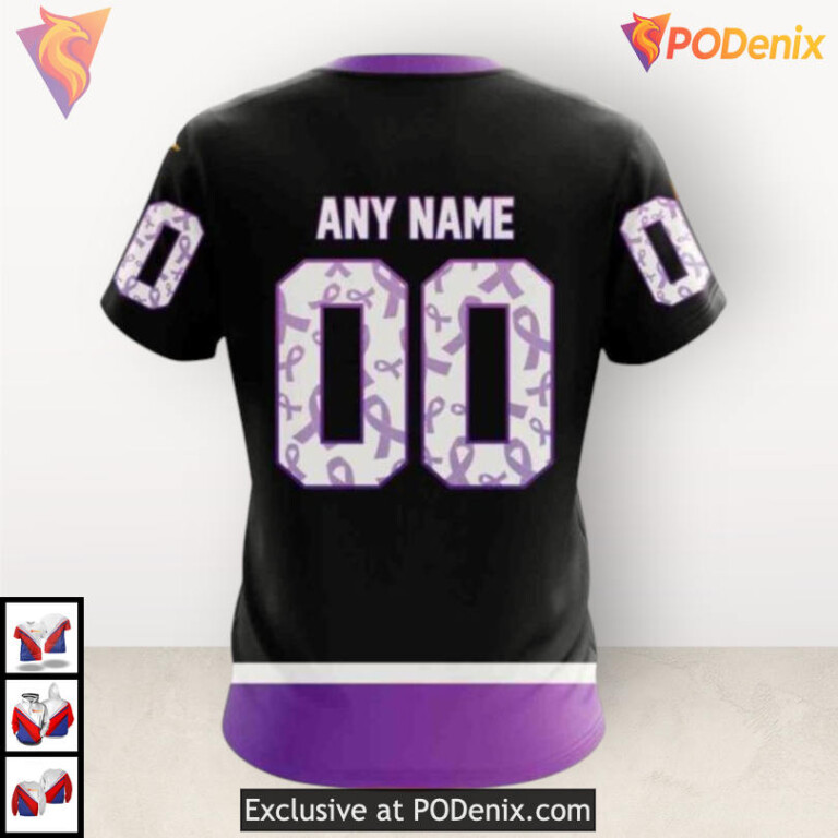 Hockey Fights Cancer Black Kits Nashville Predators Winter Hoodie Custom 3D - 3