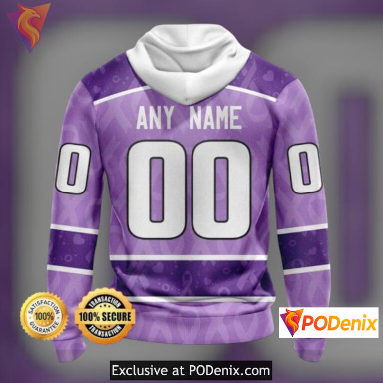 Hockey Fights Cancer Edition New Jersey Devils Womens Hoodie Lavender Style - 1