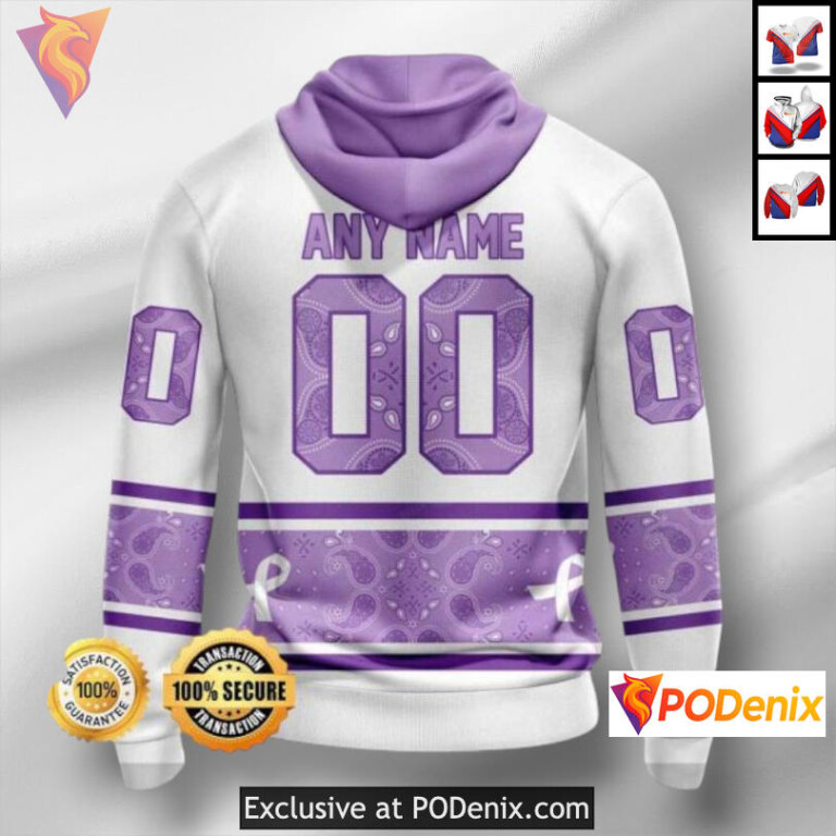 Hockey Fights Cancer Personalized Colorado Avalanche Mens Hoodie Custom Apparel - 1