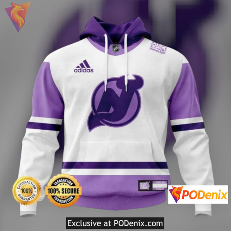 Hockey Fights Cancer Sweatshirt New Jersey Devils Holiday Hoodie Custom Gear