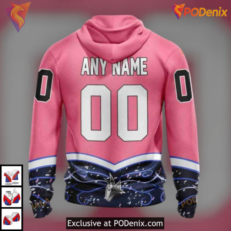 Hockey Fights Cancer Tribute Arizona Coyotes Womens Hoodie Custom Gear - 2