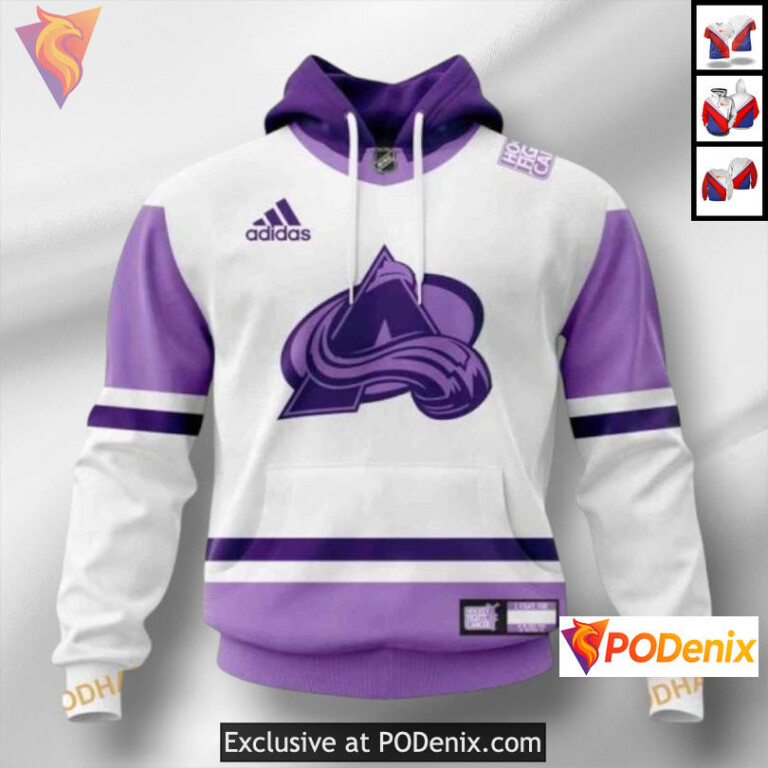 Hockey Fights Cancer Tribute Colorado Avalanche Christmas Hoodie 3D Design