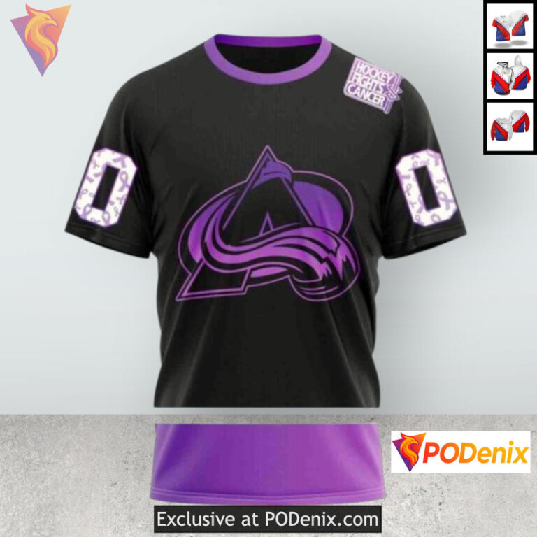 Hockey Fights Cancer Tribute Colorado Avalanche Hoodie 3D Special Edition - 2