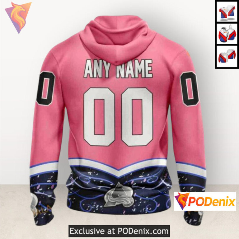 Hockey Fights Cancer Tribute Colorado Avalanche Winter Hoodie Sweatshirt 3D - 2