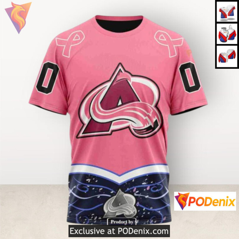 Hockey Fights Cancer Tribute Colorado Avalanche Winter Hoodie Sweatshirt 3D - 3