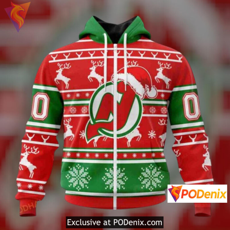 Holiday Apparel Merch New Jersey Devils Hoodie 3D Unisex Christmas Sweatshirt - 1