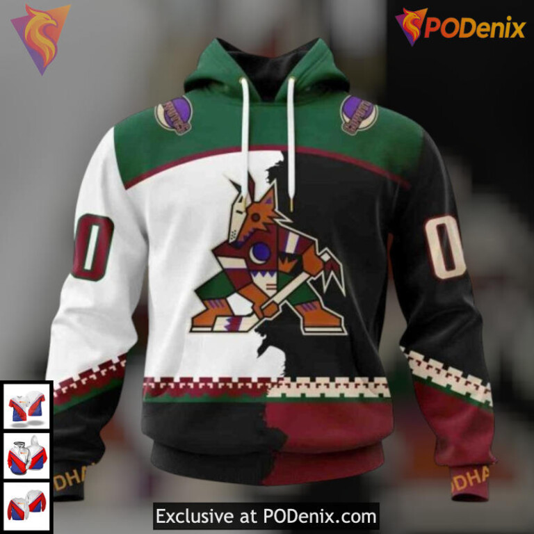 Home And Away Mixed Kits 2025 Arizona Coyotes Graphic Hoodie Custom Edition