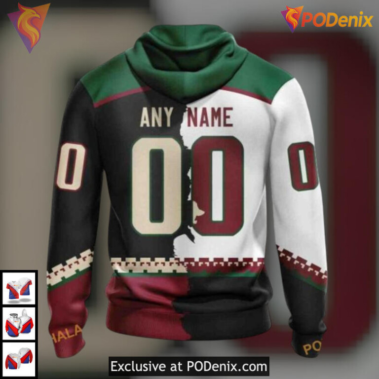 Home And Away Mixed Kits 2025 Arizona Coyotes Graphic Hoodie Custom Edition - 1