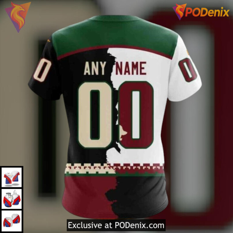 Home And Away Mixed Kits 2025 Arizona Coyotes Graphic Hoodie Custom Edition - 3