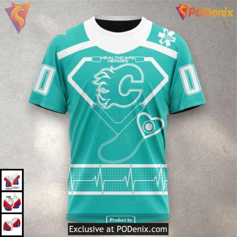 Honoring Healthcare Heroes Custom Calgary Flames Youth Hoodie 3D Sweatshirt