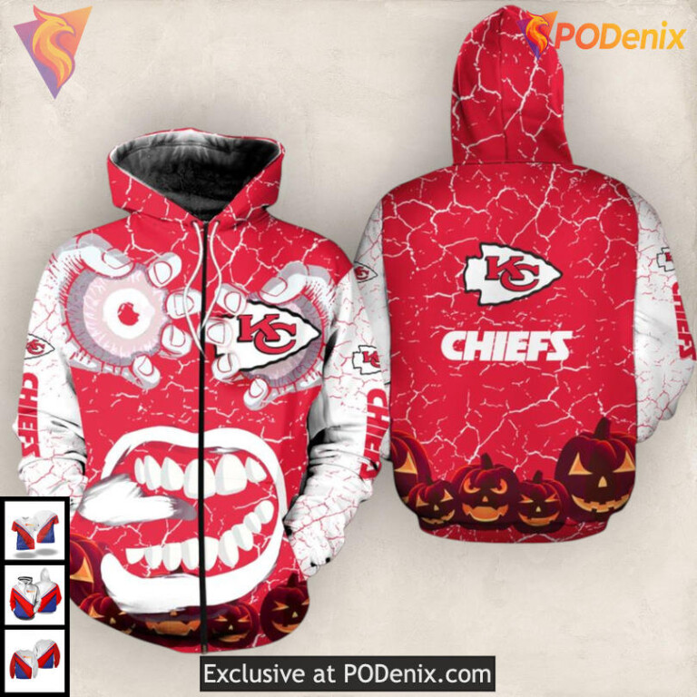 Horror Eyes Concept Kc Chiefs Hoodie Sweatshirt 3D Unique Fan Apparel - 1