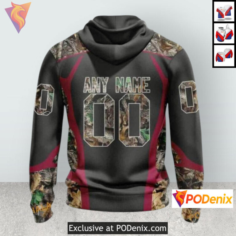Hunting Camo Artwork Colorado Avalanche Zip Up Hoodie Custom Sweatshirt - 1