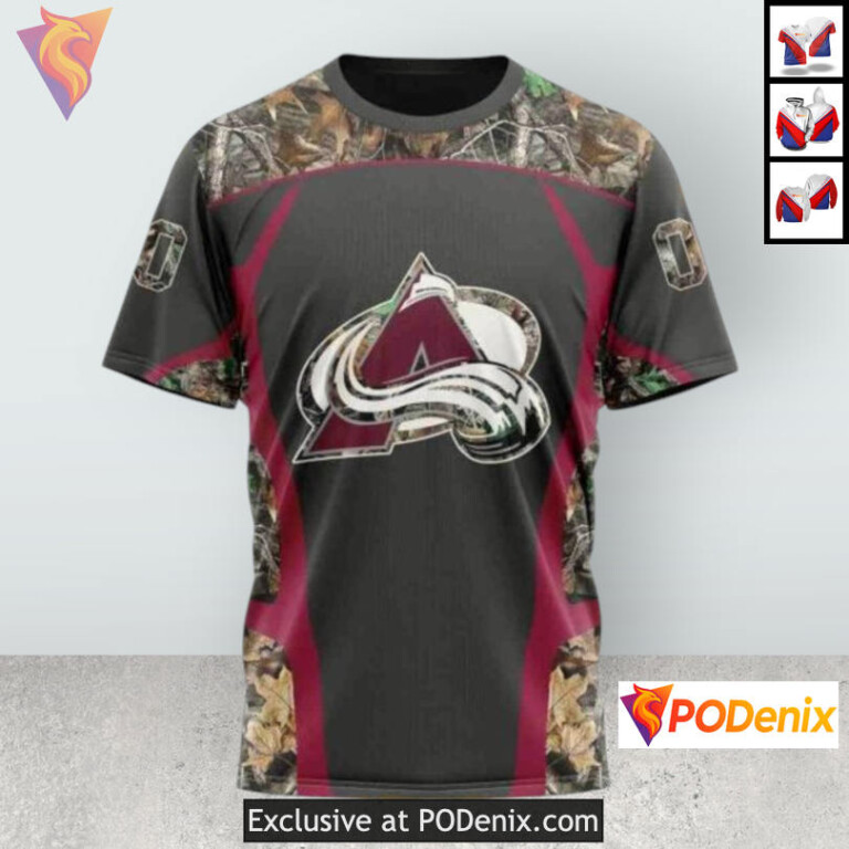 Hunting Camo Artwork Colorado Avalanche Zip Up Hoodie Custom Sweatshirt - 2