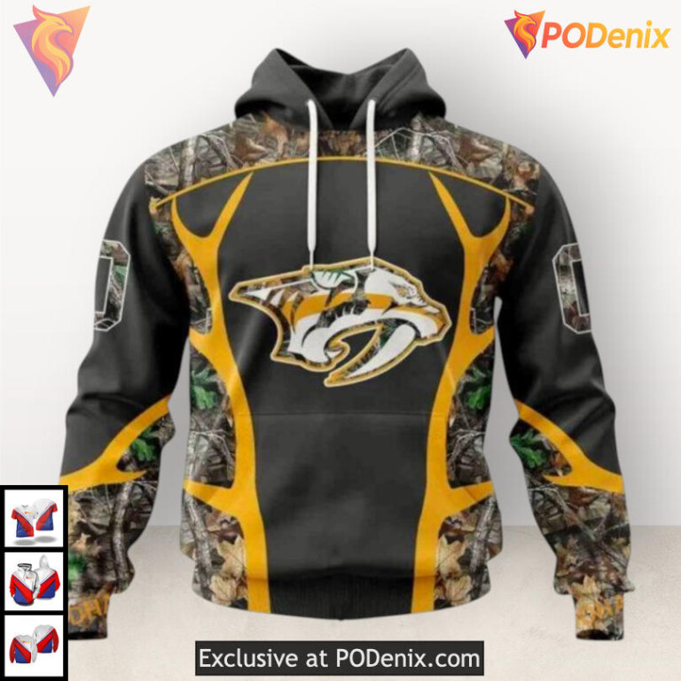 Hunting Camo Graphic Edition Nashville Predators Womens Hoodie Custom Hoodie