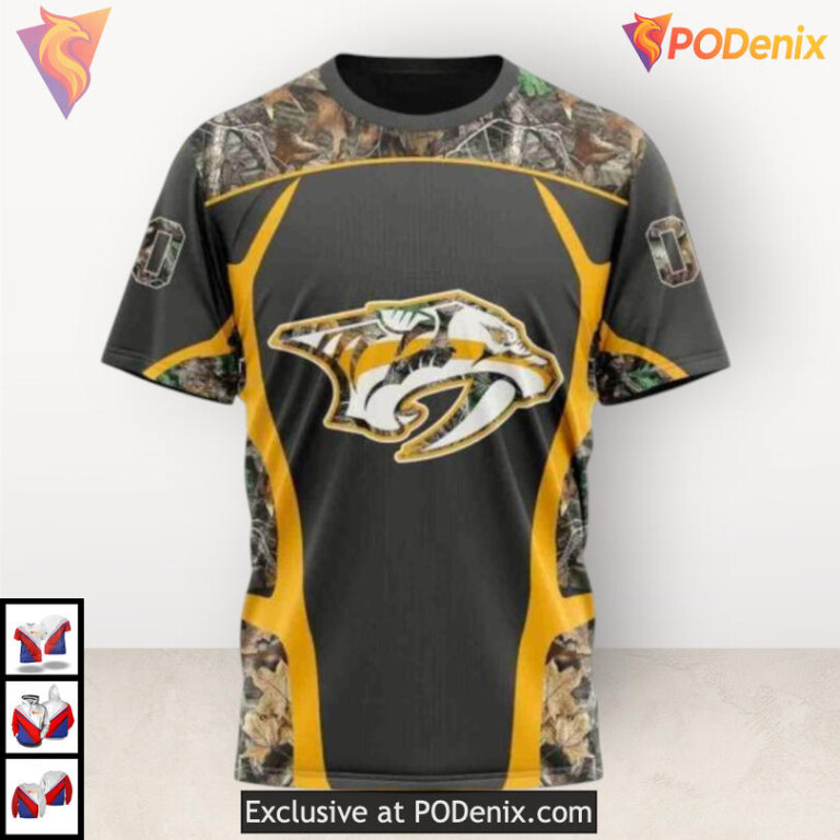 Hunting Camo Graphic Edition Nashville Predators Womens Hoodie Custom Hoodie - 2