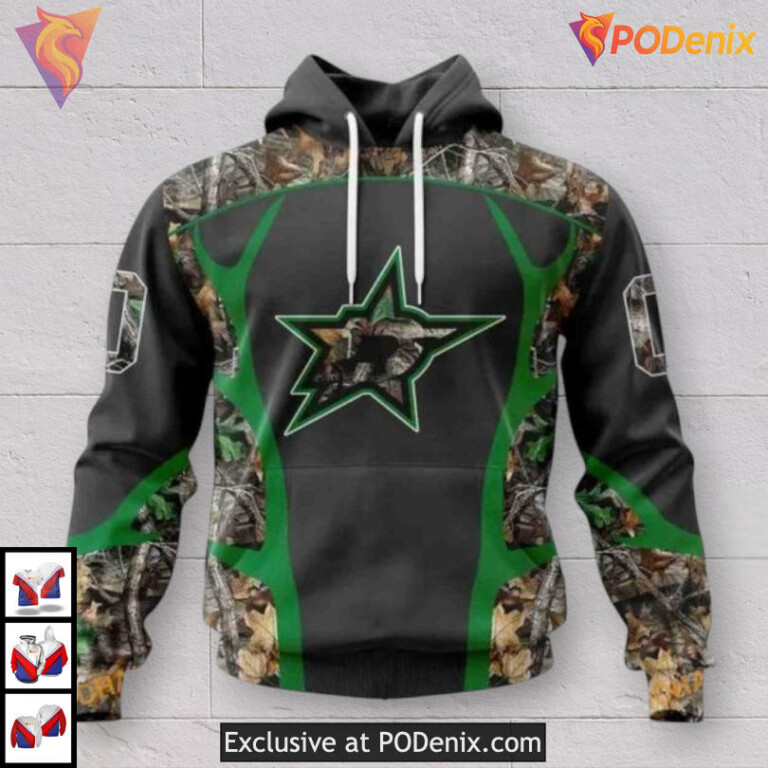 Hunting Camo Outdoor Edition Dallas Stars Kids Hoodie Custom Shirt